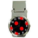 Polka Dots - Red on Black Money Clip Watch