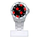 Polka Dots - Red on Black Nurses Watch