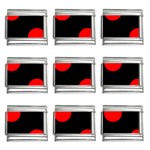 Polka Dots - Red on Black 9mm Italian Charm (9 pack)