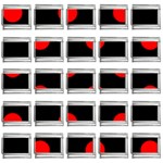 Polka Dots - Red on Black 9mm Italian Charm (25 pack)