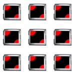Polka Dots - Red on Black Mega Link Italian Charm (9 pack)