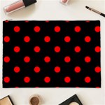 Polka Dots - Red on Black Cosmetic Bag (XXL)