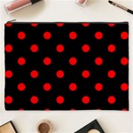 Polka Dots - Red on Black Cosmetic Bag (XXXL)