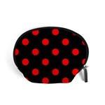 Polka Dots - Red on Black Accessory Pouch (Small)