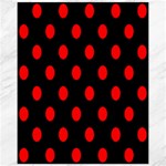 Polka Dots - Red on Black Canvas 11  x 14 