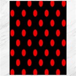 Polka Dots - Red on Black Canvas 12  x 16 