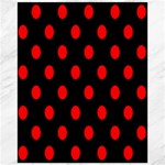 Polka Dots - Red on Black Canvas 16  x 20 