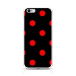 Polka Dots - Red on Black Apple iPhone 6/6S Silicone Case (Transparent)