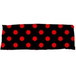 Polka Dots - Red on Black Body Pillow Case (Dakimakura) (One Side)