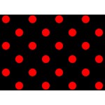 Polka Dots - Red on Black Birthday Cake 3D Greeting Card (7x5)
