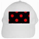 Polka Dots - Red on Black Black Cap