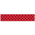 Polka Dots - Black on Alizarin Red Flano Scarf (Small)