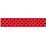 Polka Dots - Black on Alizarin Red Flano Scarf (Large)