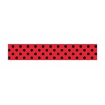 Polka Dots - Black on Alizarin Red Flano Scarf (Mini)