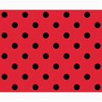 Polka Dots - Black on Alizarin Red Collage 8  x 10 