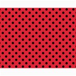 Polka Dots - Black on Alizarin Red Collage 11  x 14 