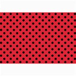 Polka Dots - Black on Alizarin Red Collage 12  x 18 