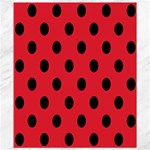 Polka Dots - Black on Alizarin Red Canvas 8  x 10 
