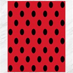 Polka Dots - Black on Alizarin Red Canvas 11  x 14 