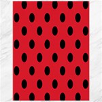 Polka Dots - Black on Alizarin Red Canvas 12  x 16 