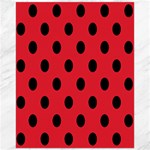 Polka Dots - Black on Alizarin Red Canvas 16  x 20 