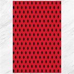 Polka Dots - Black on Alizarin Red Canvas 24  x 36 