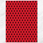 Polka Dots - Black on Alizarin Red Canvas 36  x 48 