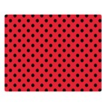 Polka Dots - Black on Alizarin Red Double Sided Flano Blanket (Large)