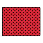Polka Dots - Black on Alizarin Red Double Sided Fleece Blanket (Small) (Two Sides)