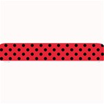 Polka Dots - Black on Alizarin Red Small Bar Mat