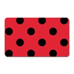 Polka Dots - Black on Alizarin Red Magnet (Rectangular)