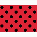 Polka Dots - Black on Alizarin Red 5  x 7  Photo Cards