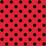 Polka Dots - Black on Alizarin Red ScrapBook Page 8  x 8 