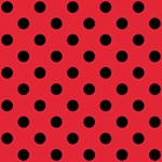 Polka Dots - Black on Alizarin Red ScrapBook Page 12  x 12 