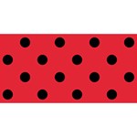 Polka Dots - Black on Alizarin Red YOU ARE INVITED 3D Greeting Card (8x4)