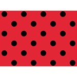 Polka Dots - Black on Alizarin Red Birthday Cake 3D Greeting Card (7x5)