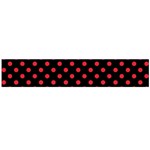 Polka Dots - Alizarin Red on Black Flano Scarf (Large)