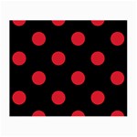 Polka Dots - Alizarin Red on Black Small Glasses Cloth