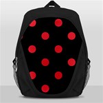 Polka Dots - Alizarin Red on Black Backpack Bag
