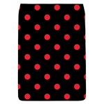 Polka Dots - Alizarin Red on Black Removable Flap Cover (L)