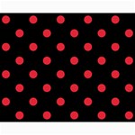 Polka Dots - Alizarin Red on Black Collage 8  x 10 
