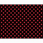 Polka Dots - Alizarin Red on Black Collage 11  x 14 