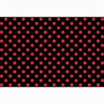Polka Dots - Alizarin Red on Black Collage 12  x 18 