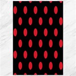 Polka Dots - Alizarin Red on Black Canvas 12  x 18 