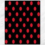 Polka Dots - Alizarin Red on Black Canvas 16  x 20 