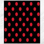 Polka Dots - Alizarin Red on Black Canvas 20  x 24 