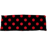 Polka Dots - Alizarin Red on Black Body Pillow Case Dakimakura (Two Sides)