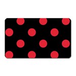 Polka Dots - Alizarin Red on Black Magnet (Rectangular)