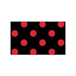 Polka Dots - Alizarin Red on Black Sticker Rectangular (10 pack)