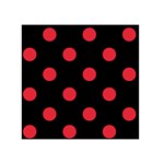 Polka Dots - Alizarin Red on Black Greeting Card 5  x 7 